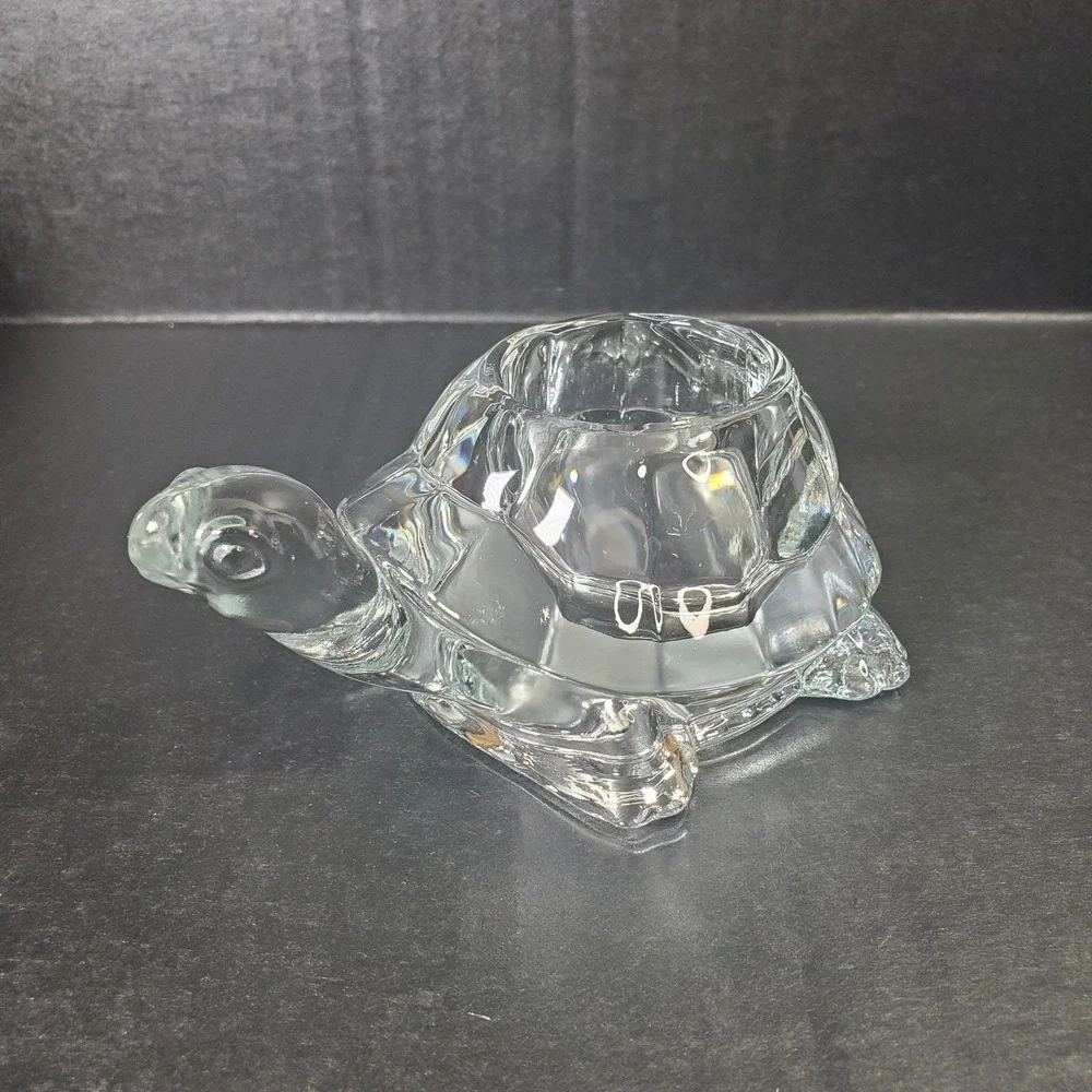 Vintage Indiana Glass Turtle Crystal Clear Votive Candle‎ Holder Transparent